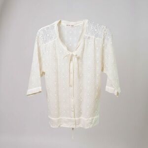 Johnny Was White Lace Blouse